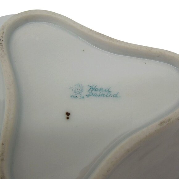 NIPPON Heart Shaped Dish Porcelain Trinket with Rose & Gold Moriage, Vintage - Picture 12 of 12